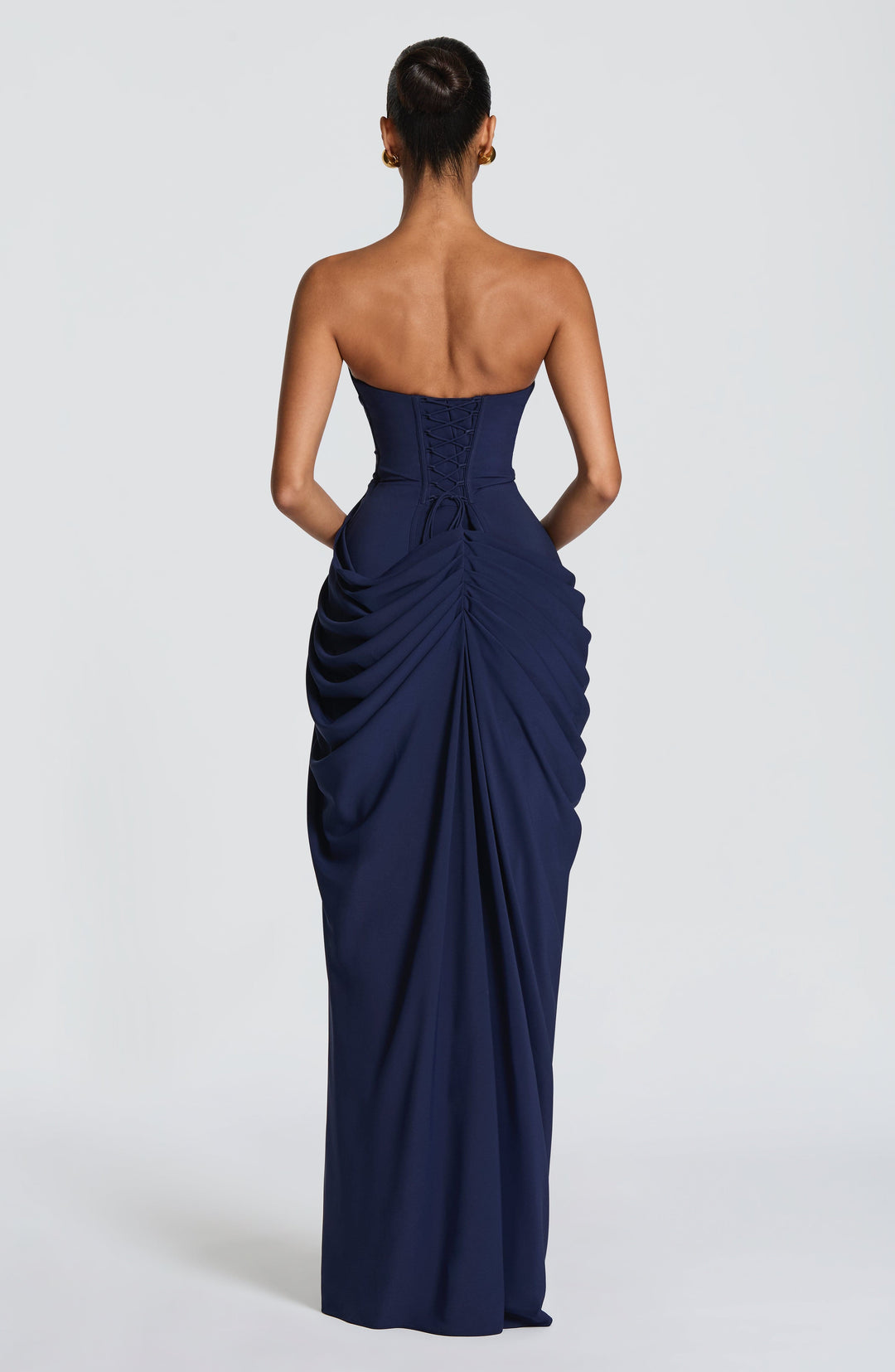 Lois strapless corset maxi dress with high slit