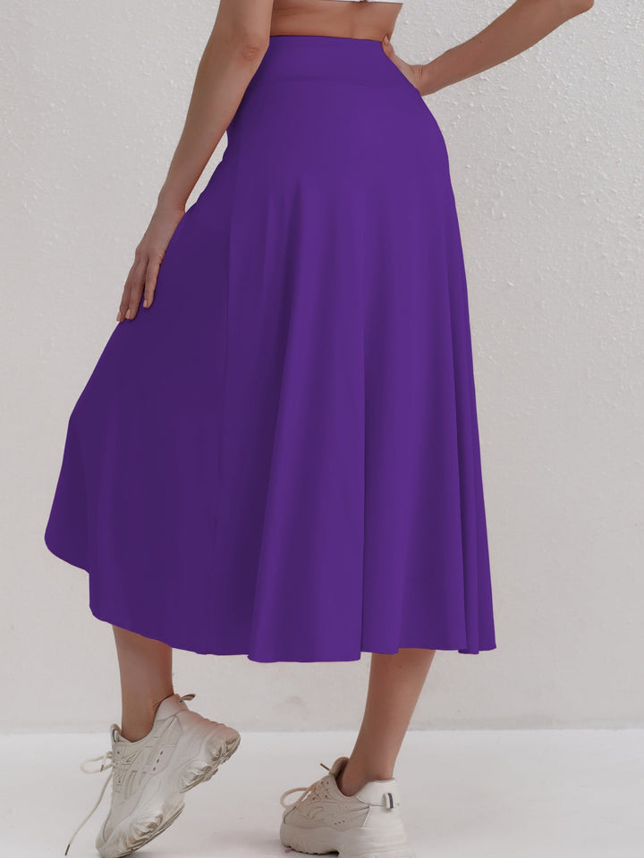 Sporty High-Waisted Skirt with Asymmetric Cut - Alexia