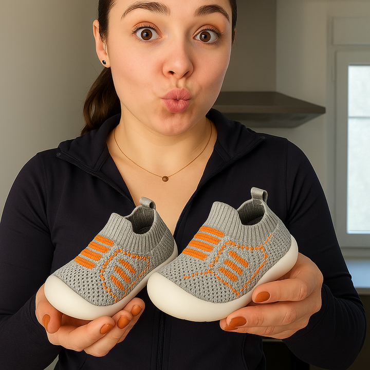 Baby Shoes with Snug Elastic Fit, Non-Slip Soles, Breathable Mesh, Ages 0-4