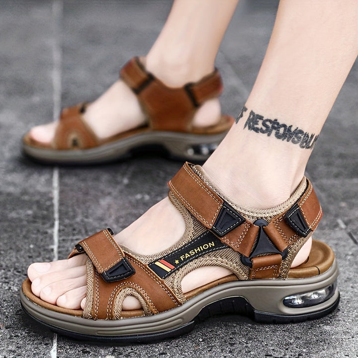 Premium Leather Beach Sandals for Men – Adjustable and Cushioned