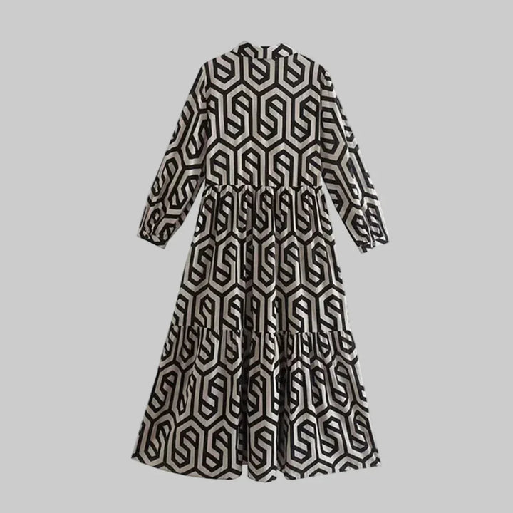 Women’s Long-Sleeve Geometric Dress