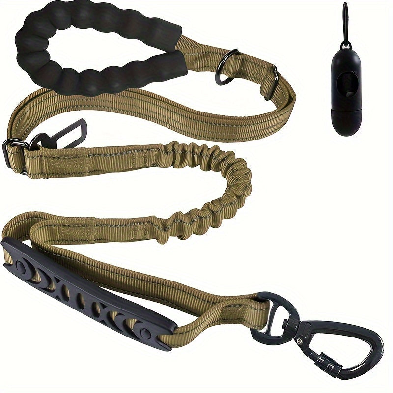 Adjustable Bungee Dog Leash – Shock-Absorbing and Reflective for Large Dogs