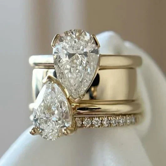 Elegant Cubic Zirconia Double Ring