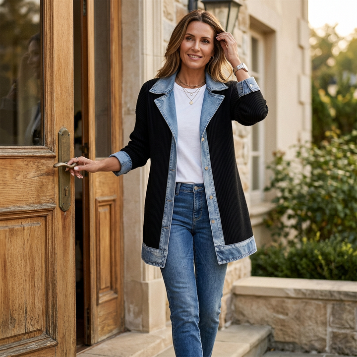 Versatile ribbed coat for everyday wear.