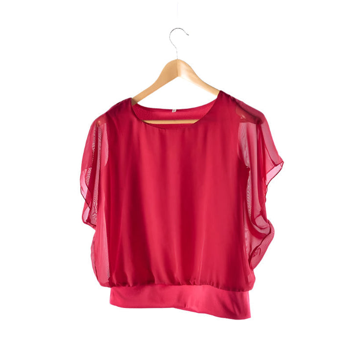 Ladies' chiffon blouse with ruffled sleeves – Ariana