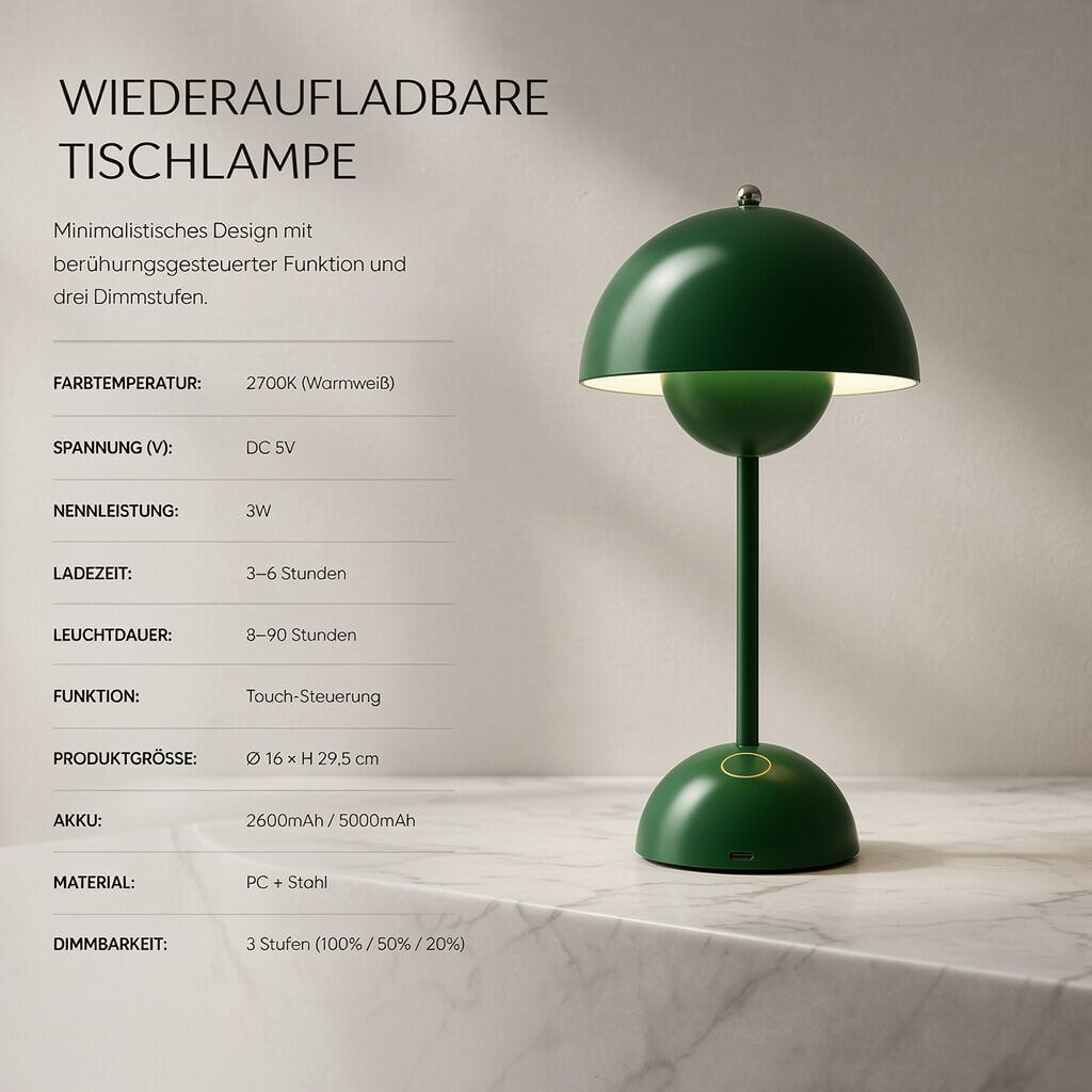 Designer Table Lamp | LED Table Lamp | Night Lamp | Dimmable and Cordless | Lumora
