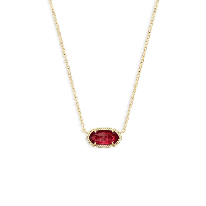 Elegant gold necklace with oval ruby