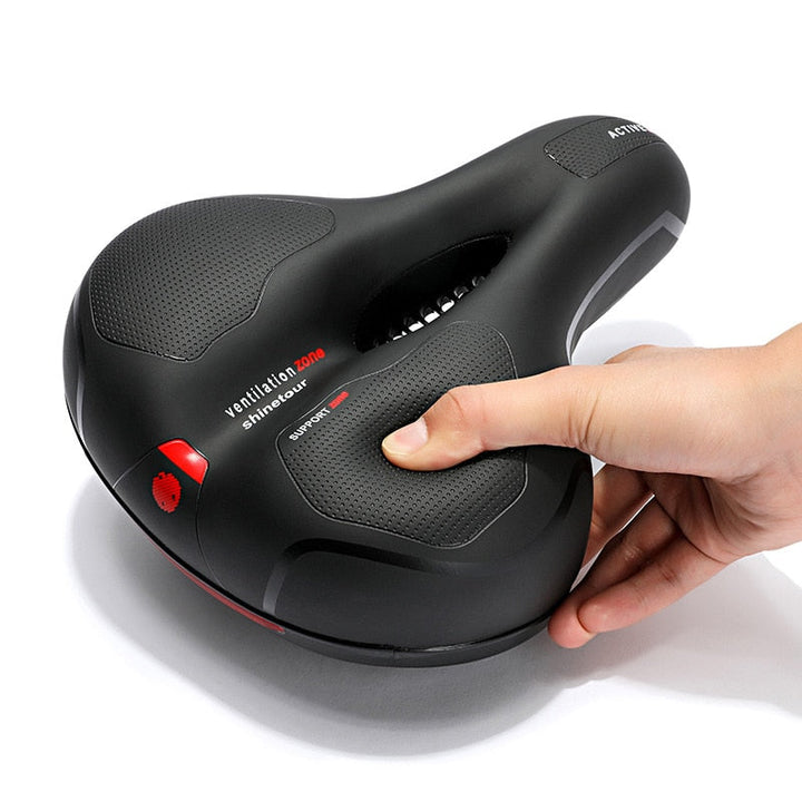 Ergonomic comfort bicycle seat with cut-out – with 2-inch thick foam and waterproof PU leather