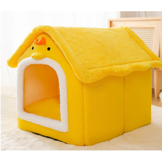 Dog House Bed and Cave with Removable Cushion Enclosed Indoor with Plush Sherpa Fleece