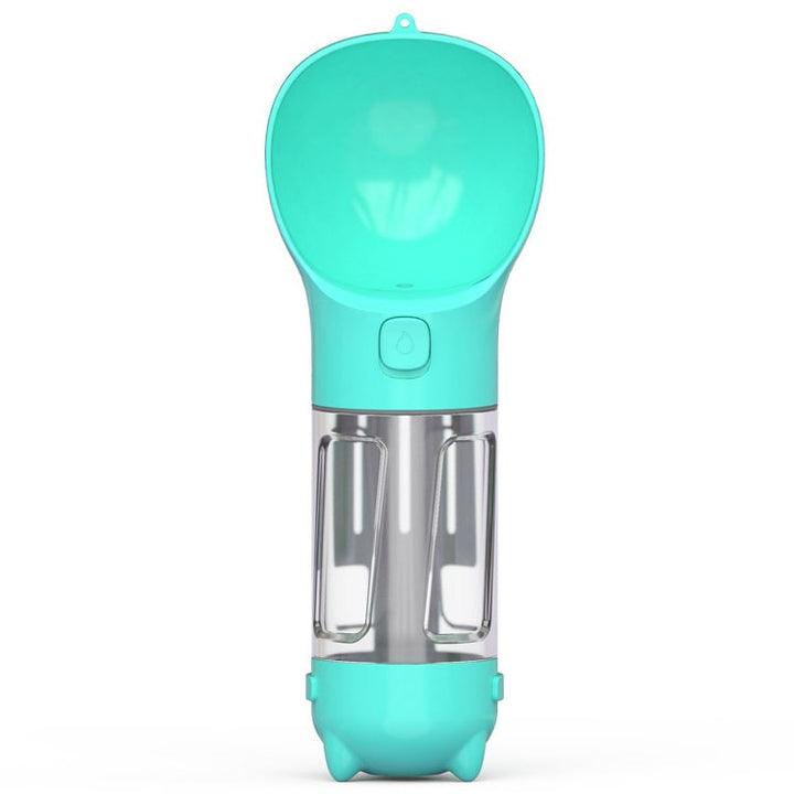Dog Water Bottle Dispenser with Portable Bowl and Waste Bag Storage for Outdoor Travel