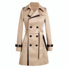 Double-Breasted Trench Coat with Notch Lapel for Women