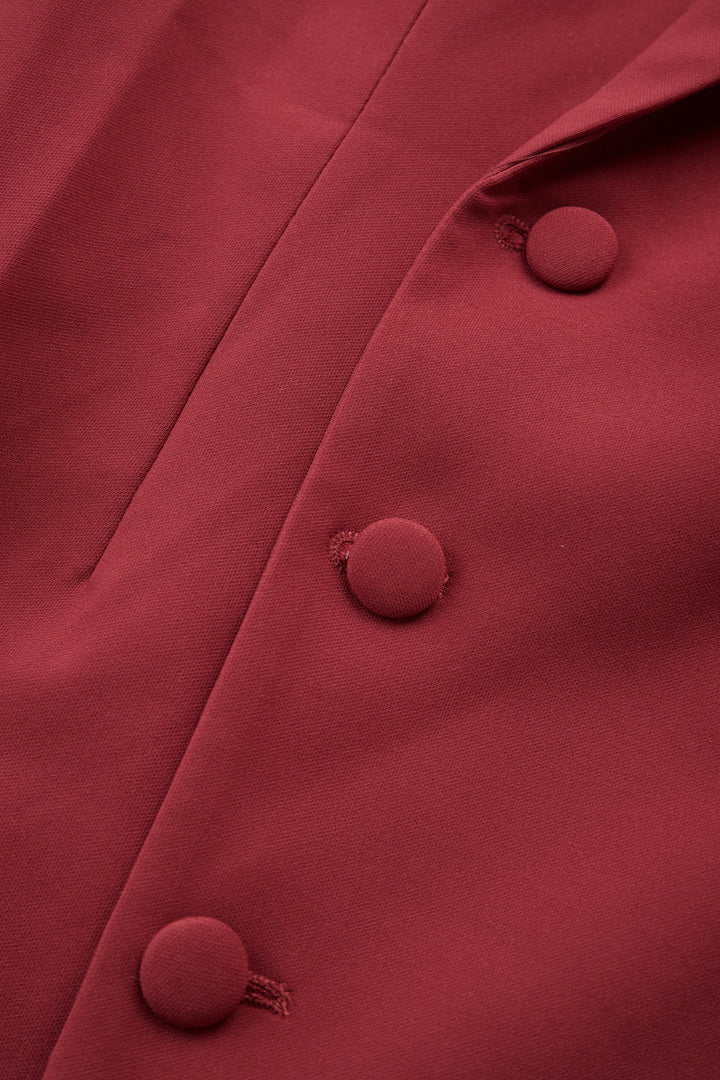 Double-Breasted Blazer Dress with V-Neck for Women