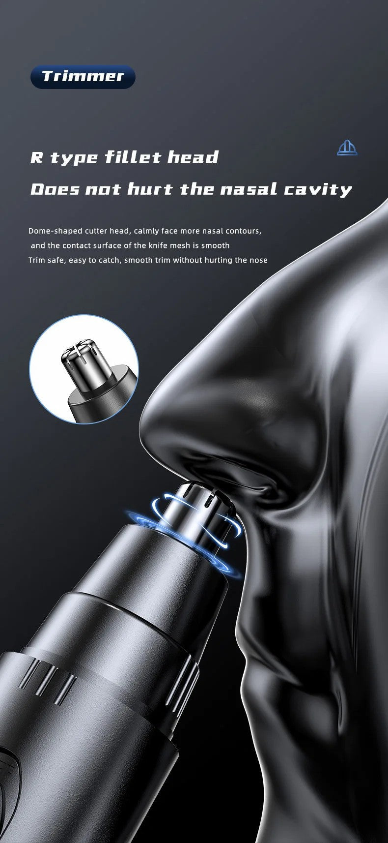 Painless Nose & Ear Hair Trimmer – Precise Grooming with Maximum Comfort