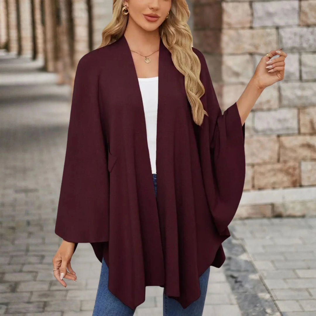 Draped Poncho with Front Knot for Women