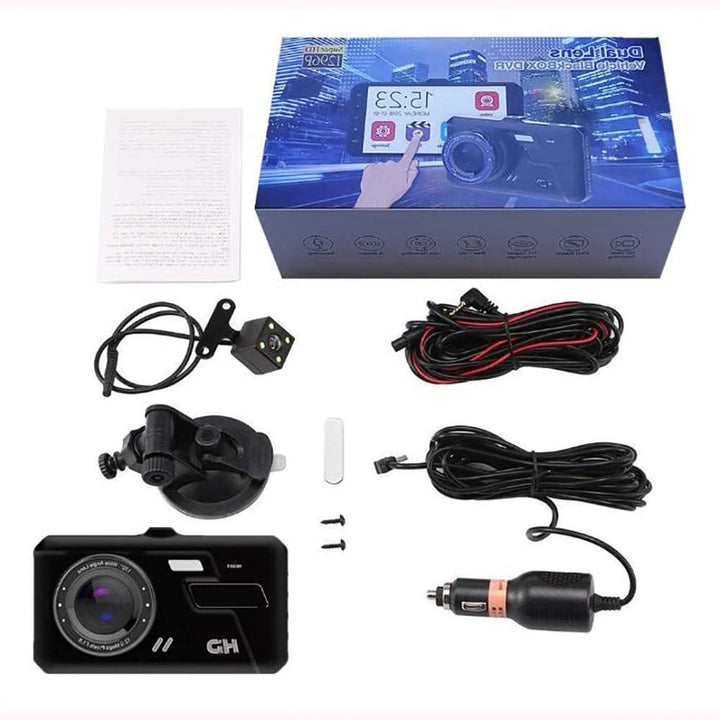 Dual Dash Cam Car Dashboard Camera 1080p Front and Rear with Lcd Screen Wireless