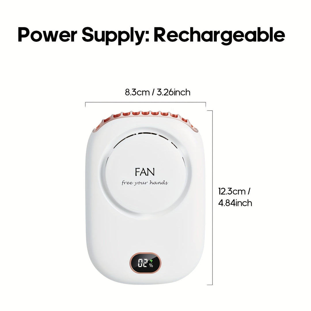 USB Rechargeable Mini Neck Fan – Lightweight with Adjustable Speeds