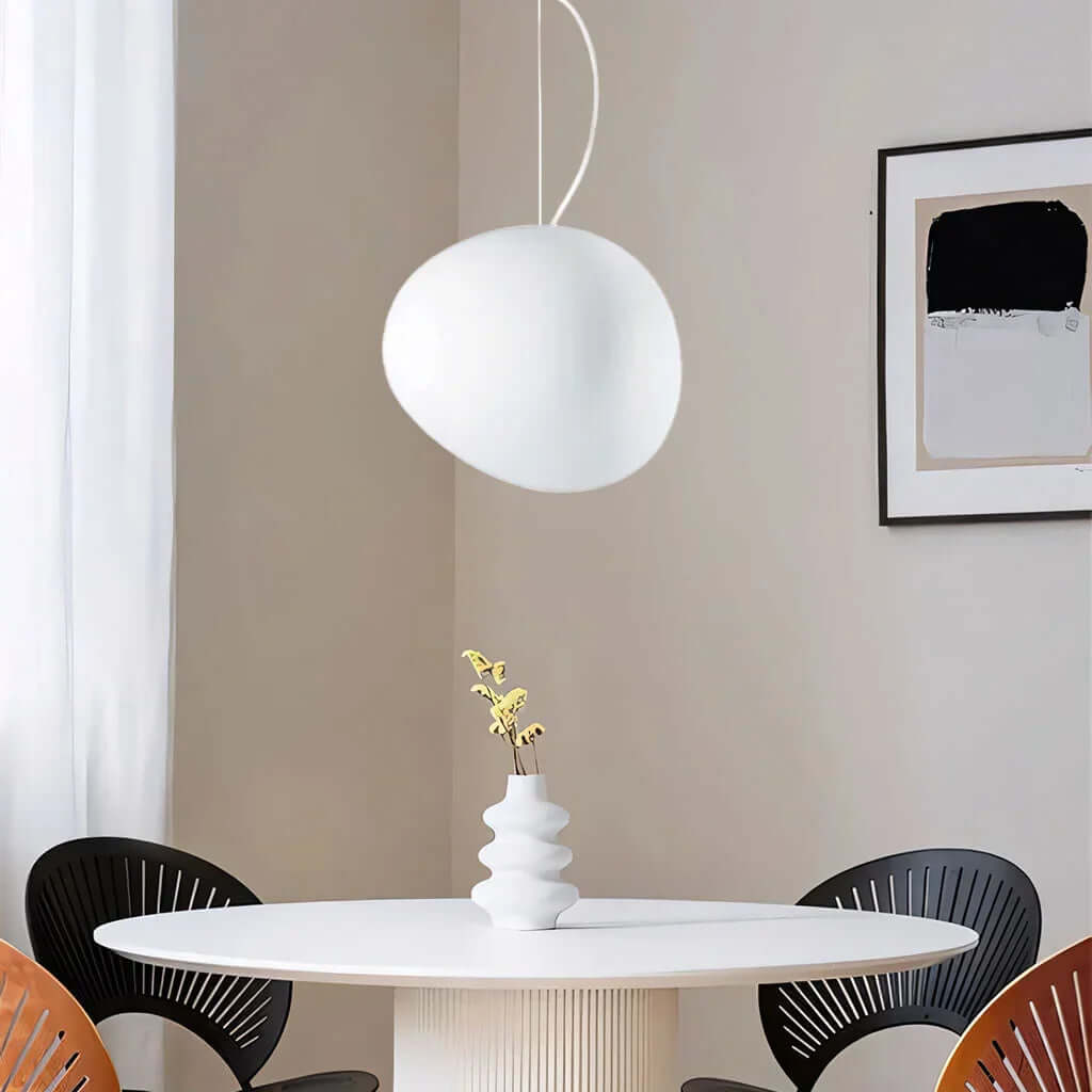 White Stone Pendant Lamp - Modern and Minimalist