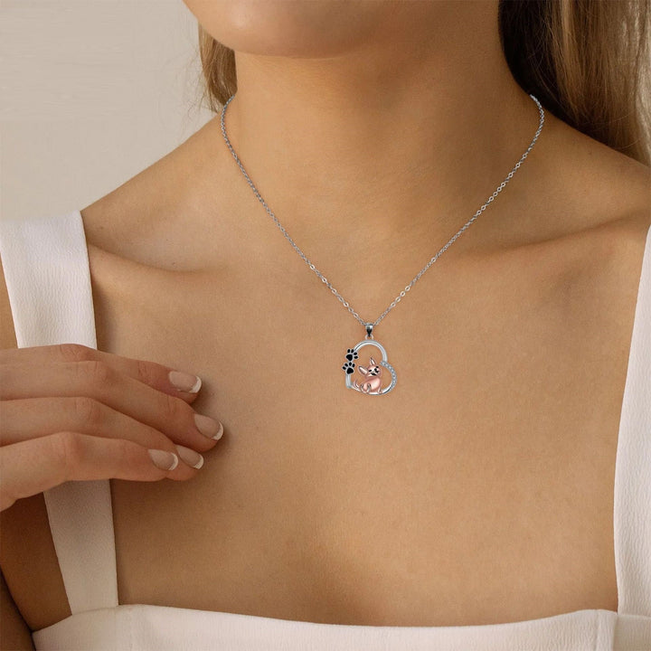 Cute Heart-Shaped Dog Pendant Necklace