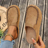 Slip-On Leather Sandals with Orthopedic, Soft Suede-Look Upper and Flat Sole