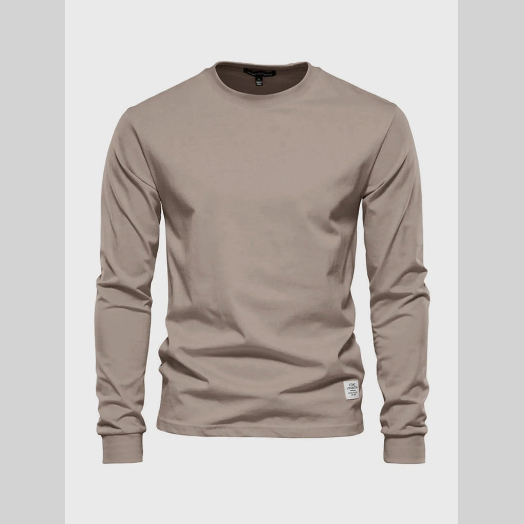 Men’s Long-Sleeved Round-Neck Shirt – Classic Everyday Style