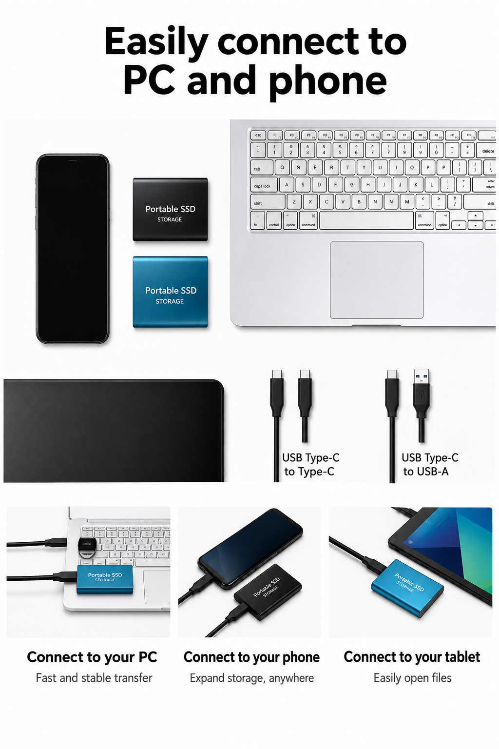 External SSD 128 TB Compact and Fast Portable Drive