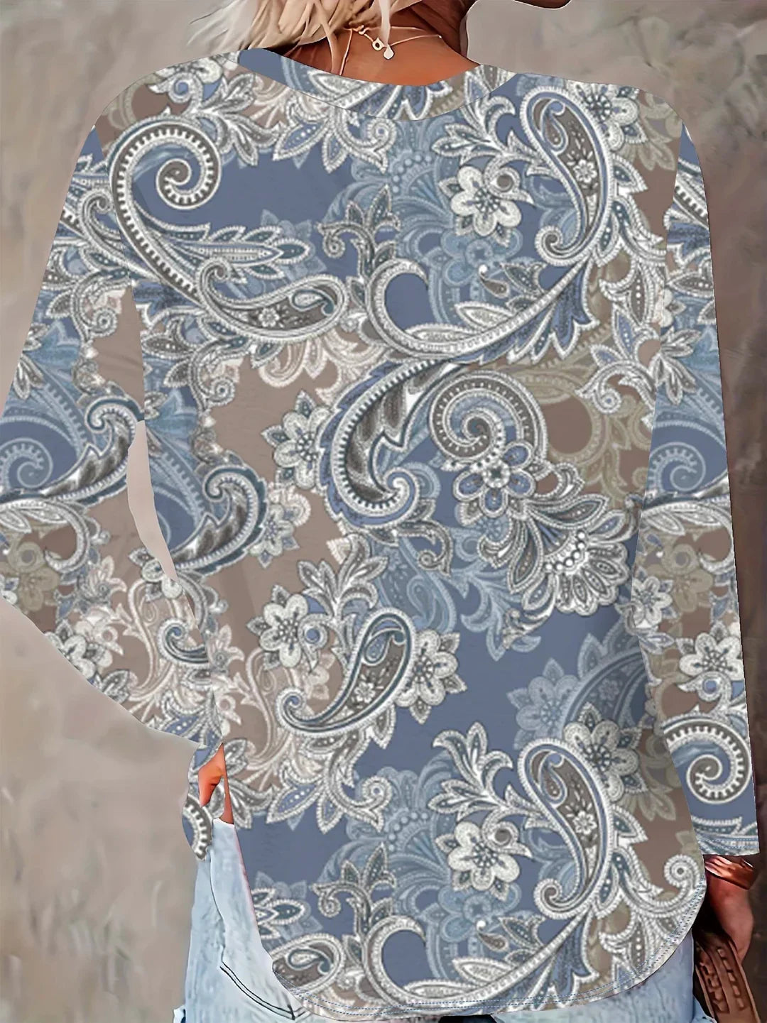 Casual Long Sleeve Floral T-Shirt for Women