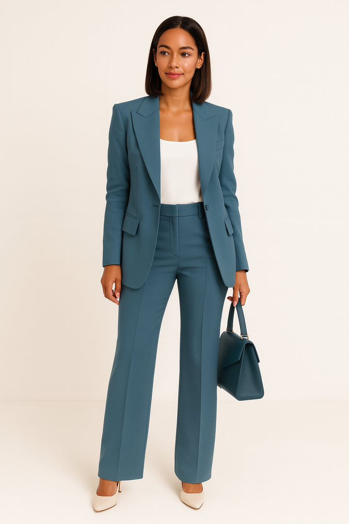 Women's Two-Piece Set: Fitted Blazer and Pants (Lounge Set)