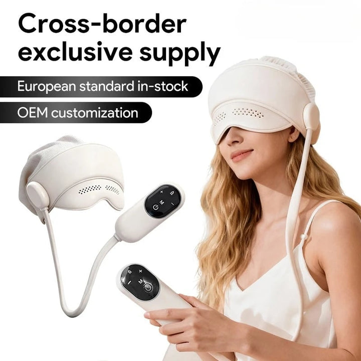 Electric Head and Scalp Massager Air Compression Eye Visor and Heat Spa