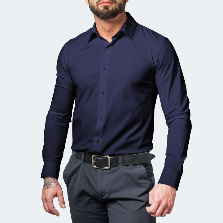Men's Stretch Dress Shirt, Non-Iron, for Work and Casual Wear