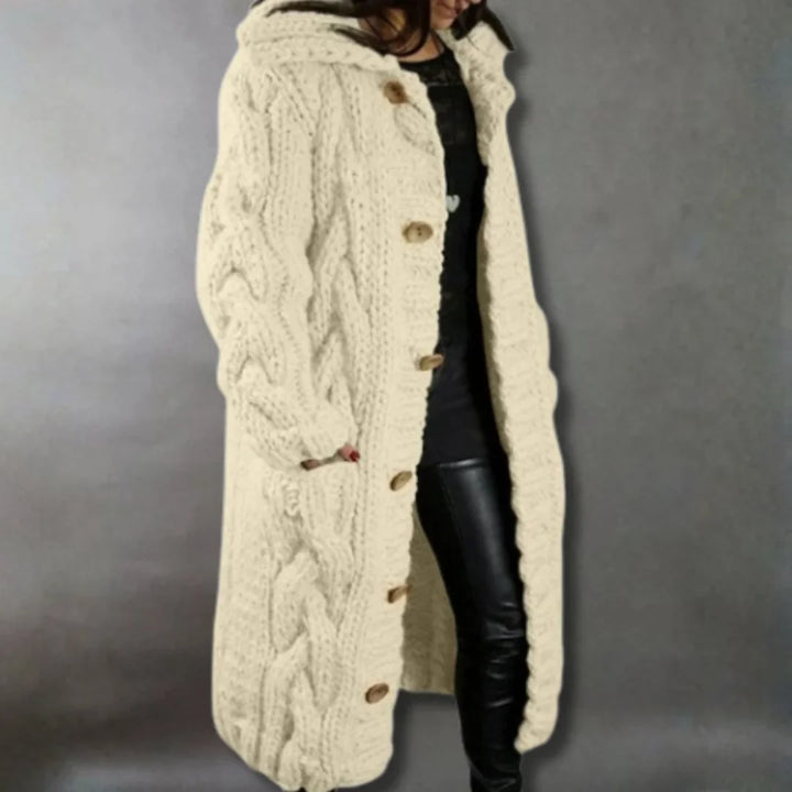 Cozy Cable-Knit Coat with Hood