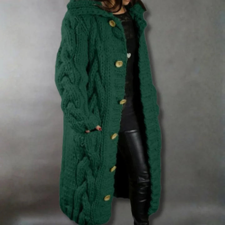 Cozy Cable-Knit Coat with Hood