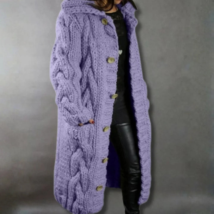 Cozy Cable-Knit Coat with Hood
