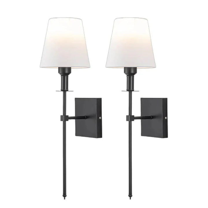 Elegant Rechargeable Wireless Wall Lamp 2 Pack with Remote, Metal and Cloth Finish, Suitable for Indoor and Outdoor Use