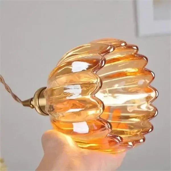 Elegant Flower-Shaped Glass Pendant Lamp - Atmospheric Light