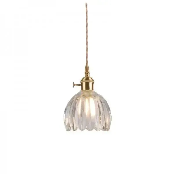 Elegant Flower-Shaped Glass Pendant Lamp - Atmospheric Light