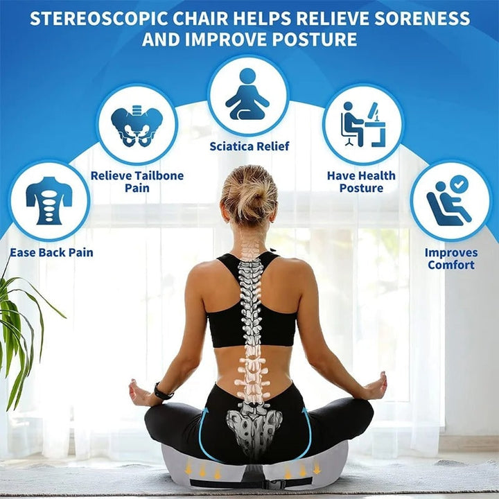 Ergonomic Seat Cushion for Desk Chair with Pressure Relief and Adjustable Strap