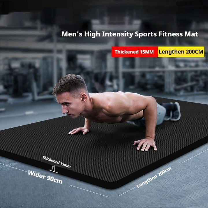Exercise Mat and Bikram Yoga with Non Slip Ribbed Surface and Thick Cushioning Foam