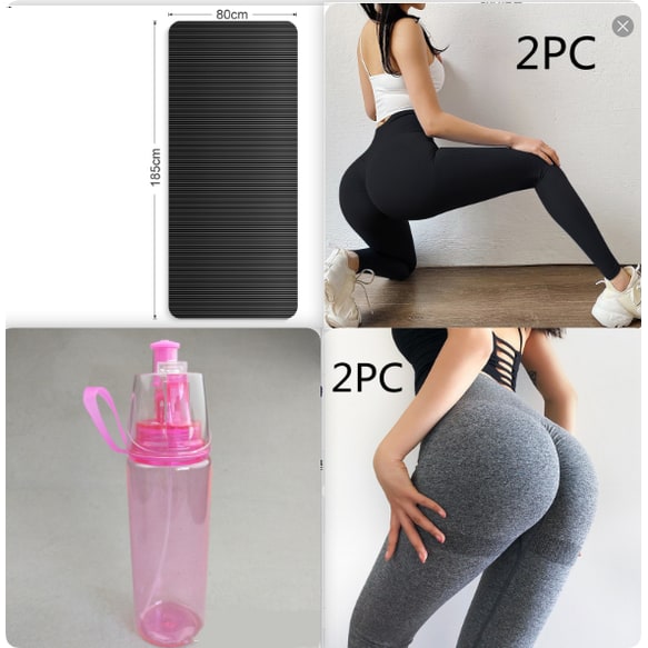 Exercise Mat and Bikram Yoga with Non Slip Ribbed Surface and Thick Cushioning Foam