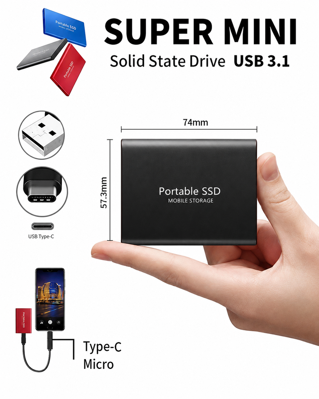 External SSD 128 TB - compact, fast and portable storage