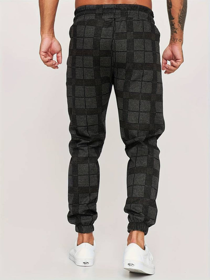 UrbanFit – Checkered Slim Fit Joggers for Men