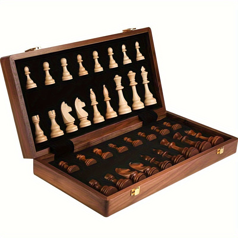 EchelonMaster Wooden Chess Board | Handcrafted Walnut Chess Board with High-Quality Playing Pieces