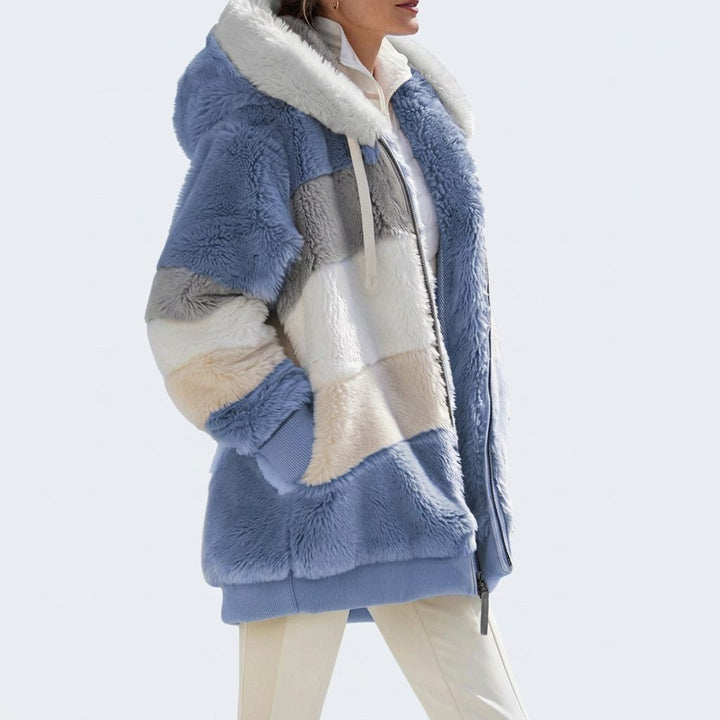 Faux Fur Puffer Jacket with Fleece Lining for Women