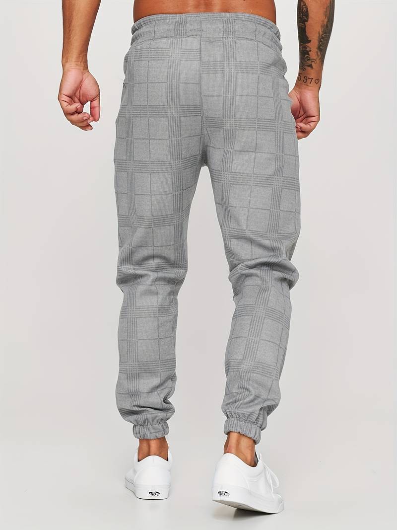 UrbanFit – Checkered Slim Fit Joggers for Men
