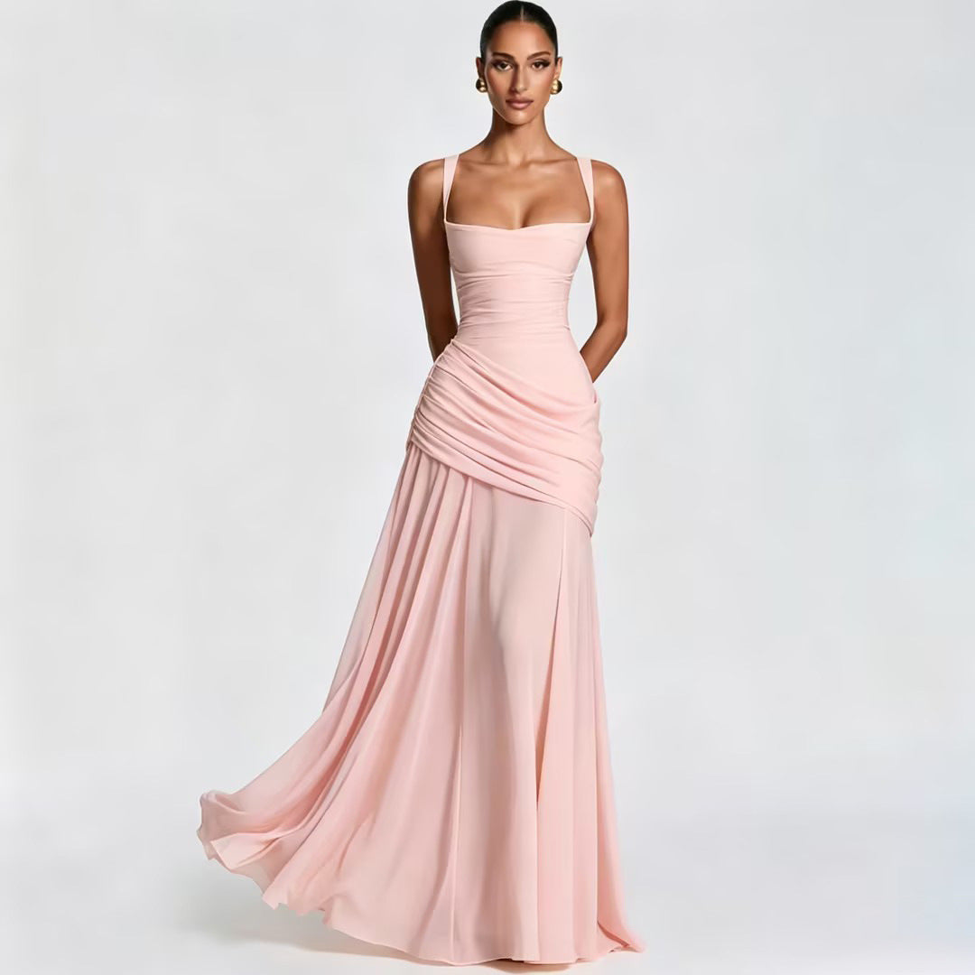 Casual Long-Sleeve Slim-Fit Minimalist Slip Long Slim-Fit Solid Color Sheath Dress
