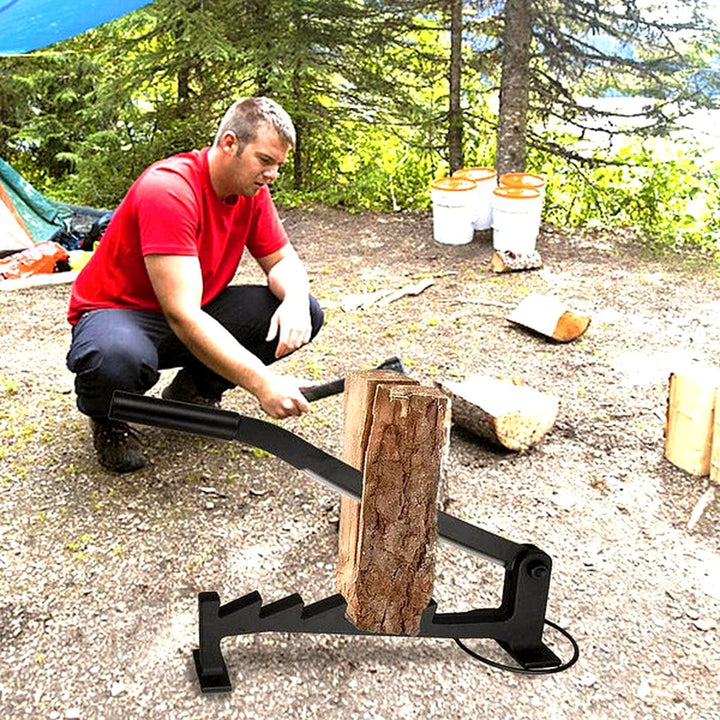 Manual Log Splitter with Wall Mount – Lever-Activated Firewood Tool