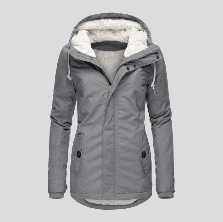 Fleece-Lined Parka with Hood for Women