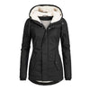 Fleece Lined Parka Jacket with Hood and Pockets for Women