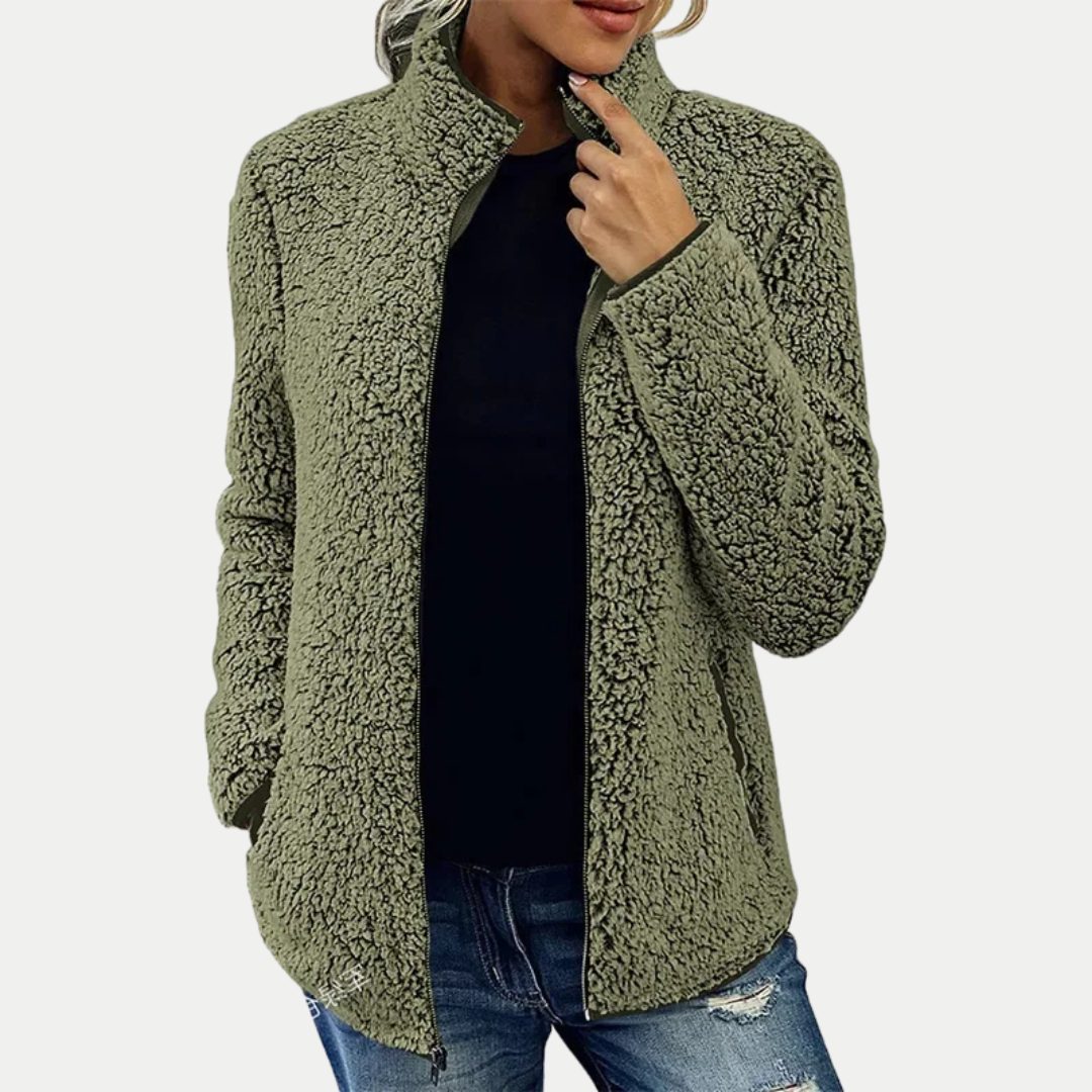 Fleece Jacket with Zip-Up Front for Women
