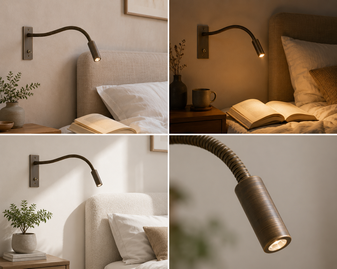 Flexible Gooseneck Wall Lamp – Adjustable Modern Reading Light for Bed and Sofa