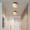 Flush Mount Ceiling Light Fixture with Travertine Stone Shade for Bedroom Led